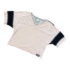 Victoria Secret PINK Crop Jersey Too Medium Sz Women w Mesh Sleeves